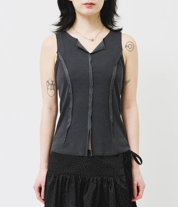 (W) Label Pigment Sleeveless